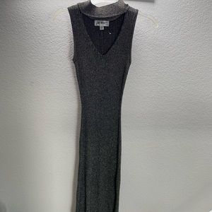Say What - metallic rib knit dress